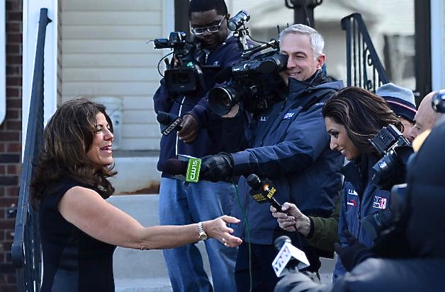 Lawyer Susan Chana Lask With Media in High Profile Criminal Defense of New York Assemblyman Katz