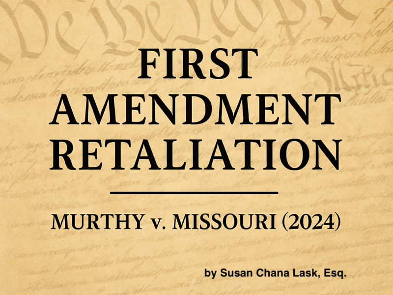 Susan Chana Lask analyzes First Amendment