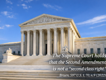 US Supreme Court with Bruen quote on Second Amendment by Susan Chana Lask